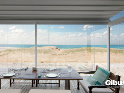 Uruguay, porch overlooking sea